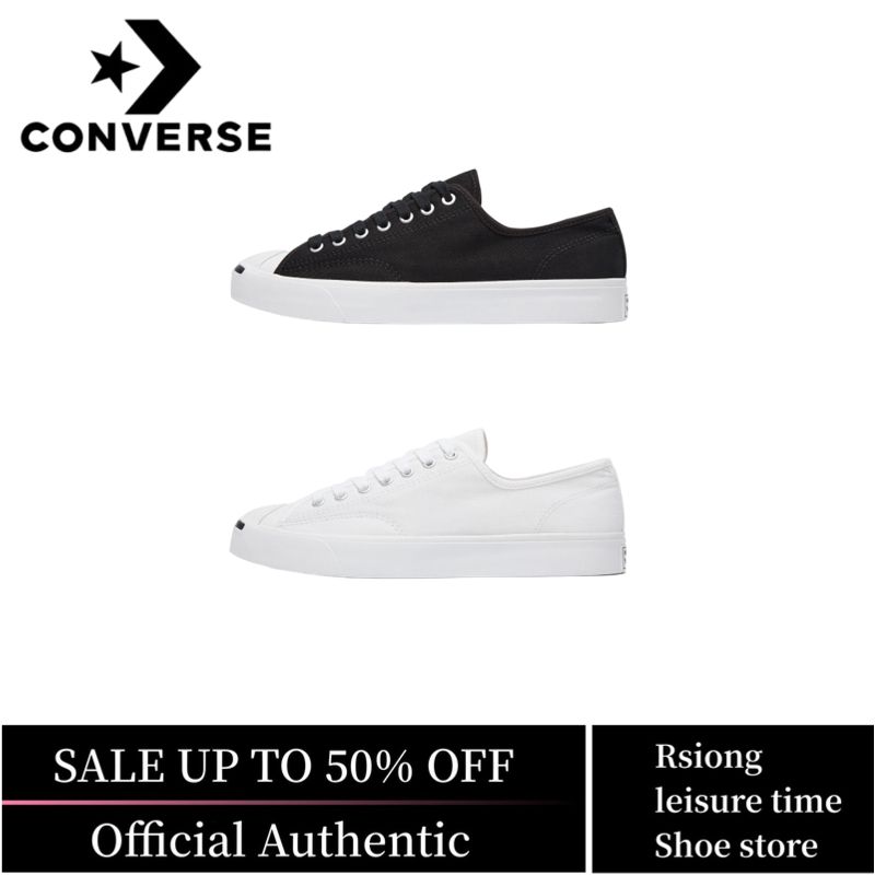 🚛จัดส่งฟรี🚛รองเท้า Converse Jack Purcell คอนเวิร์ส รองเท้าผ้าใบ สีดำ ขาว Low top Sneakers UNISEX【จัดส่งฟรีในกล่องครบชุด】