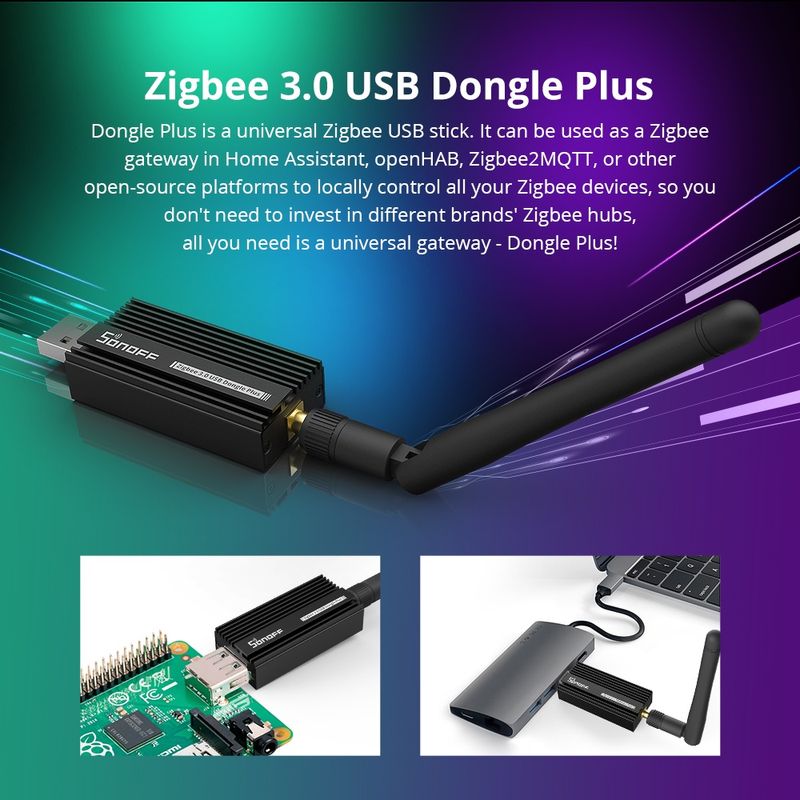 Sonoff ZB Dongle-E Zigbee 3.0 USB Dongle Plus เครื่องวิเคราะห์เกตเวย์ Zigbee2MQTT อินเตอร์เฟซ USB พร้อมเสาอากาศ