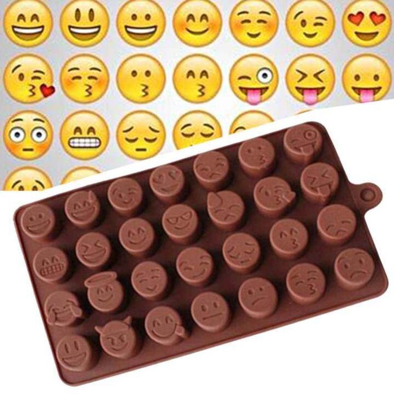 Freshyware แม่พิมพ์ซิลิโคน อีโมจิ ไอคอน emoji icon ขนาดประมาณ 2cm พิมพ์วุ้น ถาดน้ำแข็ง chocolate Silicone mold พิมพ์ซิลิโคน (คละสี) ถาดซิลิโคน