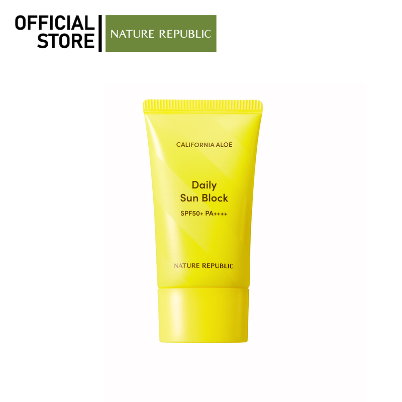 NATURE REPUBLIC CALIFORNIA ALOE DAILY SUN BLOCK SPF50+ PA++++ (57ML) กันแดดปรับสีผิว เติมความชุ่มชื้น