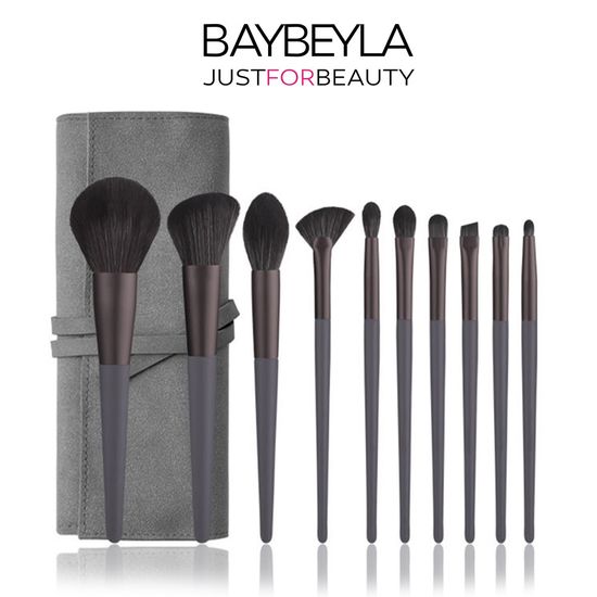 BAYBEYLA ชุดแปรงแต่งหน้า ขนแปรงสังเคราะห์ 12 ชิ้น (รวมถุงเครื่องสำอาง) แปรงแต่งหน้าสำหรับผู้เริ่มต้นใช้ Makeup Brush Set