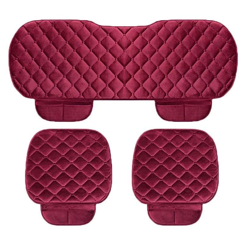 เบาะรองนั่งในรถยนต์ (ครบชุด) ที่รองเบาะ ที่หุ้มเบาะ เบาะรองนั่ง Car Cushion รุ่น 1711(สีแดง)ใช้ได้ทุกรุ่น ทุกยี่ห้อ