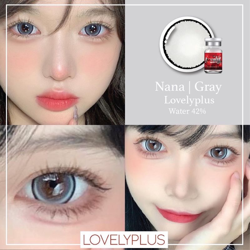 คอนแทคเลนส์ Nana Brown / Gray (Lovelylens) ขนาดบิ๊กอาย 🌷