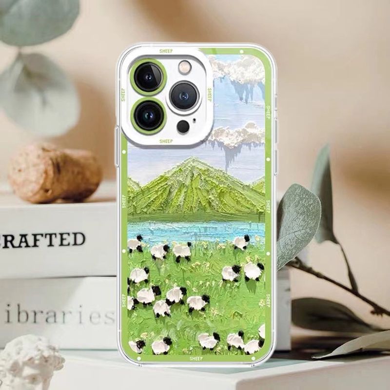 เคสโทรศัพท์ซิลิโคน TPU แบบนิ่ม ลายภาพวาดสีน้ํามัน สําหรับ Iphone 13 12 11 10 Pro XS Max X XR 8 7 6 6S Plus