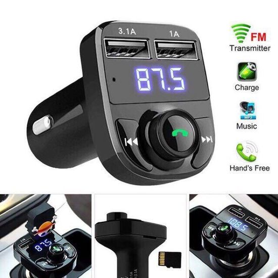 ส่งจากไทย  X8 Dual USB Car Charger เครื่องเล่น MP3 FM Transmitter บลูทูธติดรถยนต์