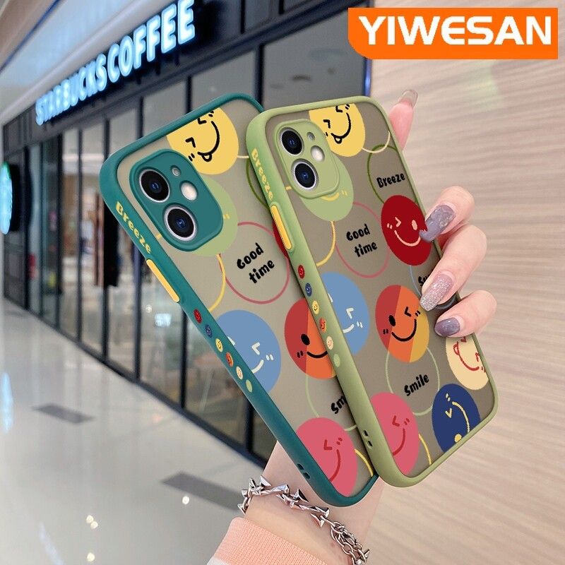 YIWESAN เคสปลอกสำหรับ Samsung A12 4G A12 5GF12 M12 F23 5G เคส M13 F13ลายการ์ตูนหน้ายิ้มเคสโทรศัพท์เนื้อนิ่มลายขอบซิลิโคนผิวเกล็ดน้ำแข็งแบบบางเคสป้องกันเลนส์กล้องคลุมทั้งหมด