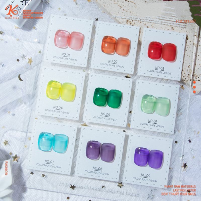 kale plus สีเจลแบบใส สีทาเล็บเจล สีเยลลี่โปร่งแสง ลี่แสงสีชมพูเย็นสี GDBT 8ml แสงบําบัดเจลช ข็งโปร่งแสง สีทาเล็บติดทน