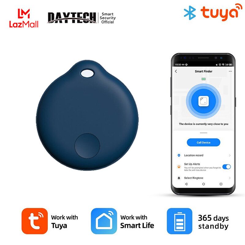 DAYTECH อุปกรณ์ติดตาม GPS ขนาดมินิบลูทูธป้องกันการสูญหายกระเป๋า Tuya Smart Life APP อุปกรณ์ค้นหาตั้งเตือนสองทางขนาดเล็ก FD01