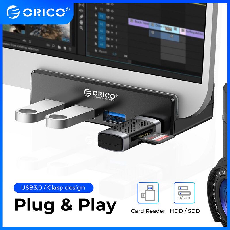 [คลังสินค้าพร้อม] อลูมิเนียม ORICO 4พอร์ต USB 3.0ฮับความเร็วสูง USB Splitter ขาตั้งสมาร์ทโฟน-ประเภท HUB(MH4PU/MH4PU-P/MH2AC-U3)