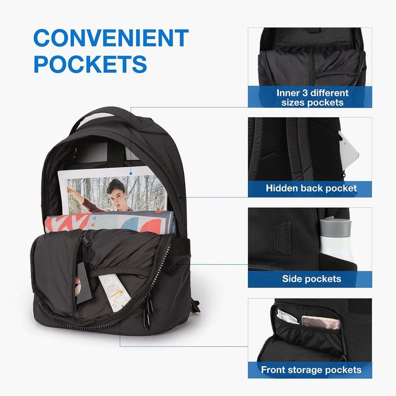 BAGSMART 13 นิ ้ วกระเป ๋ าเป ้ สะพายหลังผู ้ หญิง Unisex แฟชั ่ นกระเป ๋ าเป ้ สะพายหลังลําลอง Daypack College School Book Bag