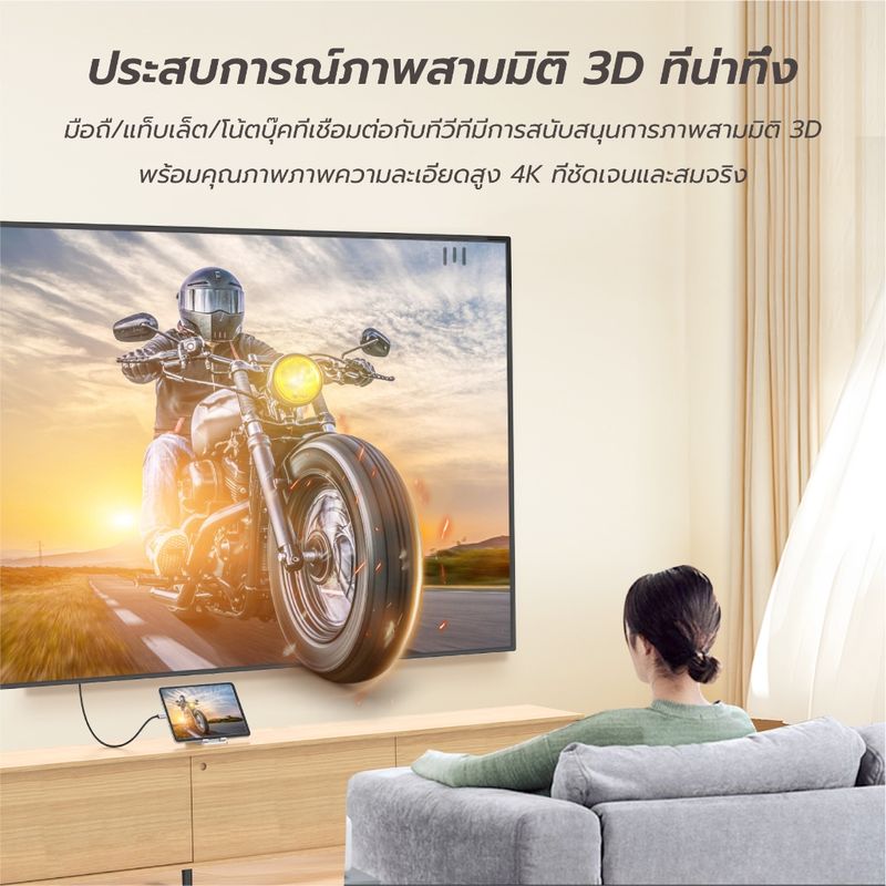 ⚡ส่งจาก กทม⚡Mindpure สายเคเบิล Type C to HDMI 4K@30Hz, 4k@60Hz, เหมาะสำหรับโทรศัพท์มือถือ, แล็ปท็อป, แท็บเล็ต