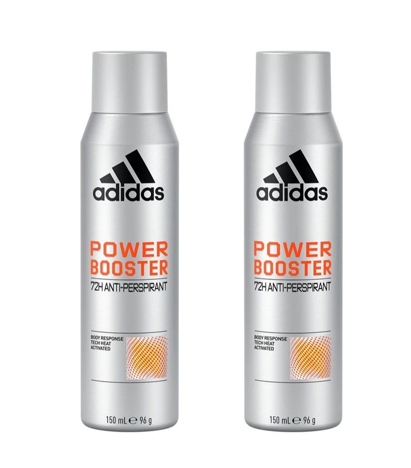 Adidas Power Booster Body Spray อาดิดาส พาวเวอร์ บูสเตอร์ สเปรย์ระงับกลิ่นกาย 150ml. (2ขวด)