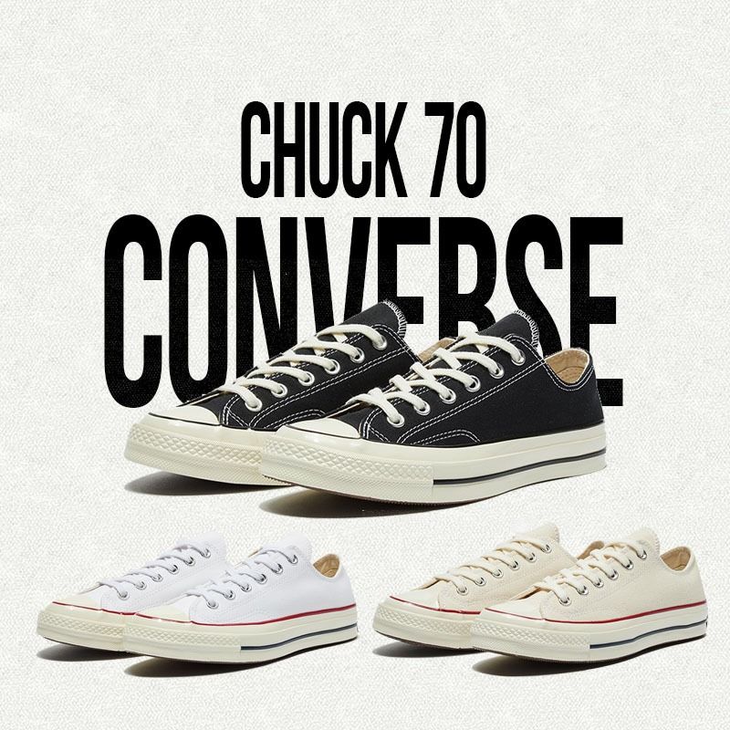 Converse 1970s Black beige White Low Top Canvas Shoes Shoelaces Couple Student Sneakers Rubber Soled Unisex