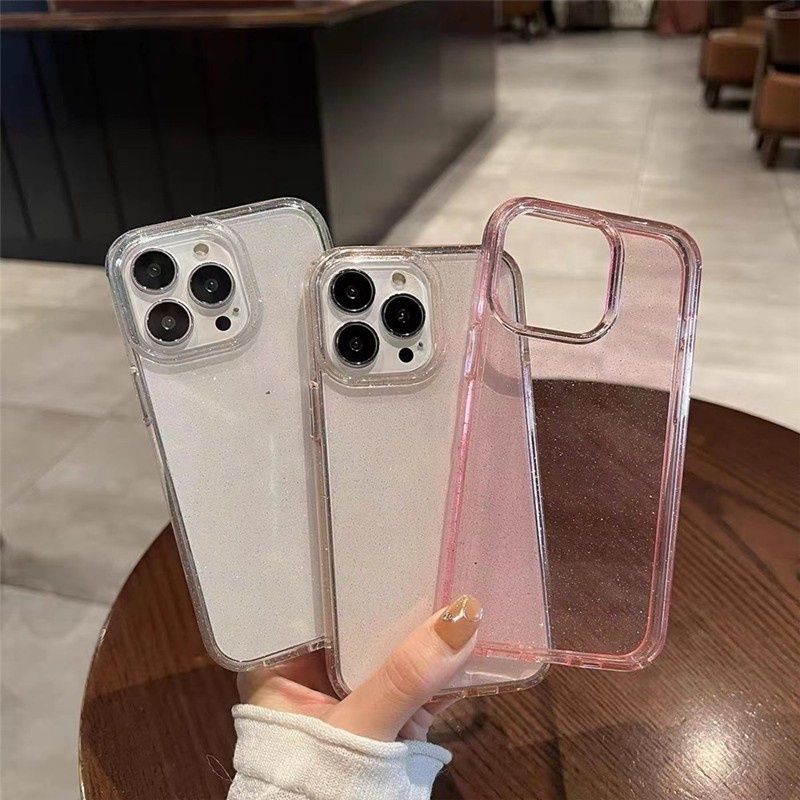 เคสโทรศัพท์มือถือแบบนิ่ม ใส กันกระแทก แต่งกลิตเตอร์วิบวับ หรูหรา สําหรับ iphone 14 13 12 11 Pro Max 14Plus X XS XR MiNi