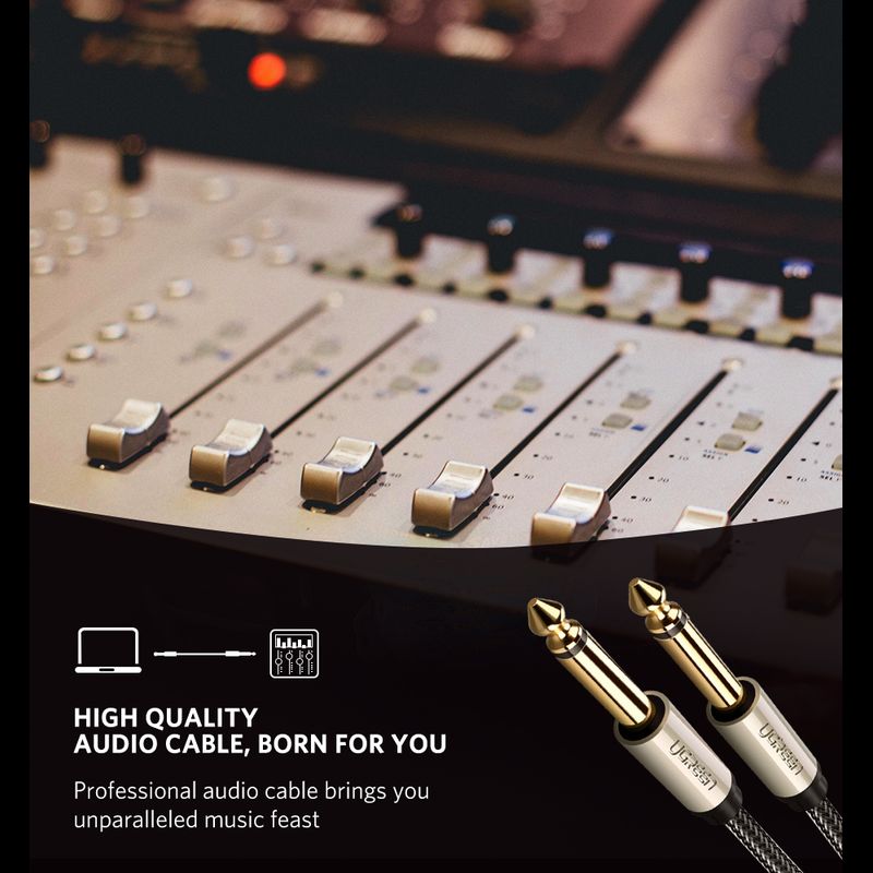 Ugreen สายแจ็คกีต้าร์ 6.35mm สายสัญญาณเสียง Auxiliary Aux Audio Cable M to M รุ่น AV128