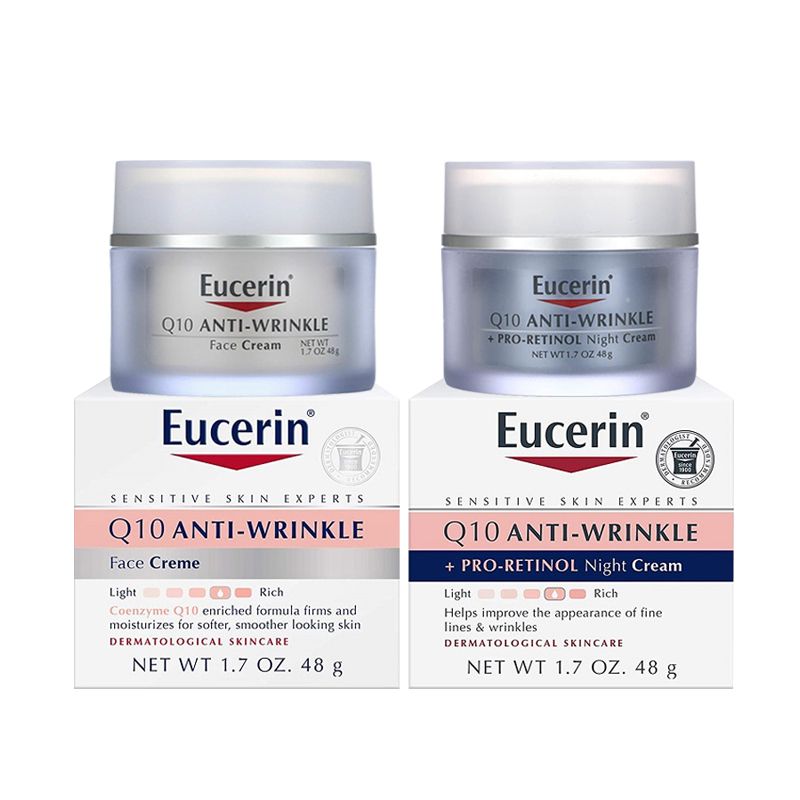 [stock in Thailand ]Eucerin Q10 Anti-Wrinkle Face Creme/Pro-Retinol Night Cream/Redness Relief และยกกระชับ 48g