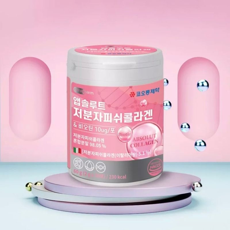 Kolon Absolut Collagen คอลลาเจนพรีเมียม ไบโอติน ไฮยาลูรอน 1 กระปุก 30ซอง