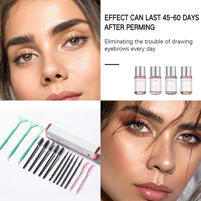 Ibcccndc Lash ชุดยก & Eyebrow เคลือบชุด Keratin DIY Instant Fuller Eyelash & Brow ยกชุดคิ้วเปียร์ม-เหมาะสำหรับ Salon & Homeคงทนสูตรใช้เวลา8สัปดาห์