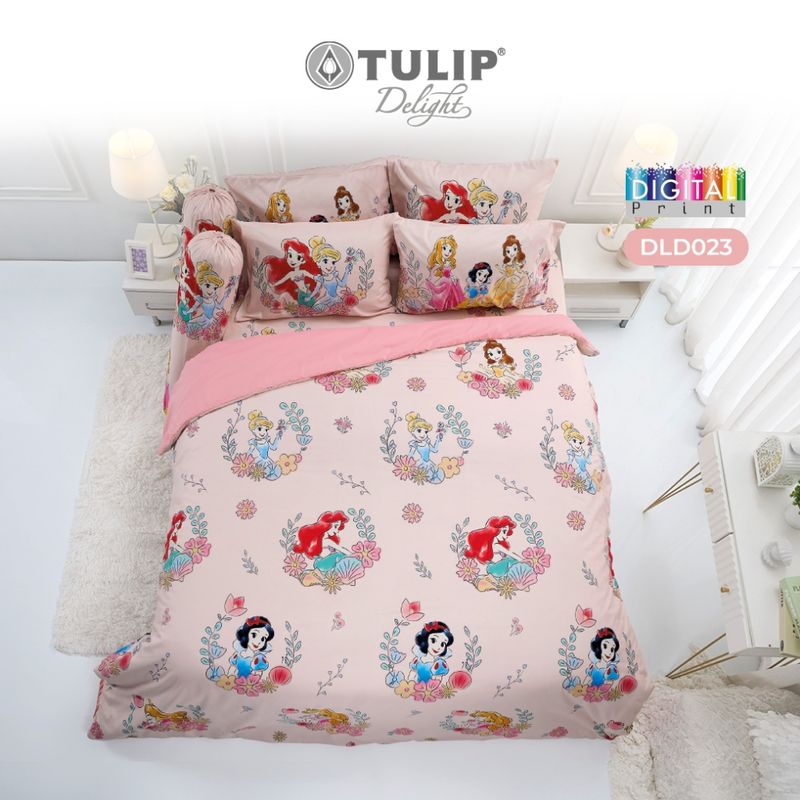 [New] TULIP Delight พิมพ์ดิจิตอลปริ้น DLD023 ลิขสิทธิ์แท้ Disney เจ้าหญิง Princess ชุดผ้าปูที่นอน ผ้าห่ม ผ้านวม