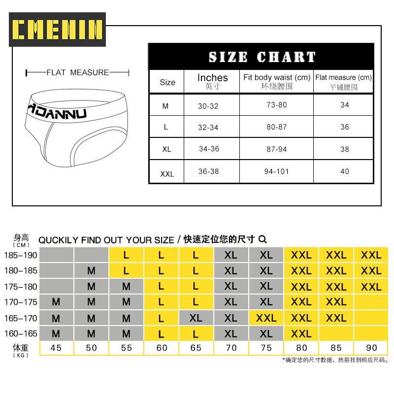 CMENIN ADANNU 6 ชิ้นผ้าฝ้ายเย็บปะติดปะต่อกันสะโพกยกชุดชั้นในชาย จ็อกสแตรป U นูนกางเกงบุรุษกางเกงกระเป๋า AD127