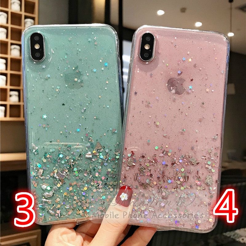 เคสโทรศัพท์มือถือ แบบนิ่ม ลายกลิตเตอร์ สำหรับ Samsung  (รุ่น S8 S9 S10Plus S9+ Note 8 9)