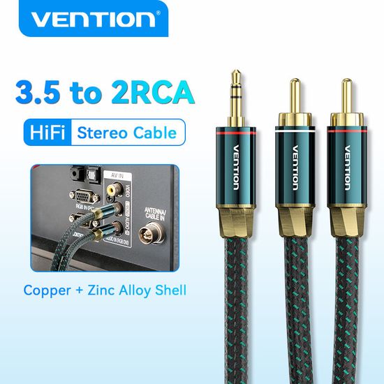 Vention สายสัญญาณต่อสัญญาณเสียง3.5มม. 3.5มม. สายเคเบิลคู่ชายสายตัวแยกสาย Aux ทองแดงโมเดลเปลือกรถสำหรับหูฟังหูฟังดังขึ้นชุดหูฟัง3.5มมแจ็คเสียงขยายสายไฟต่อเสริม