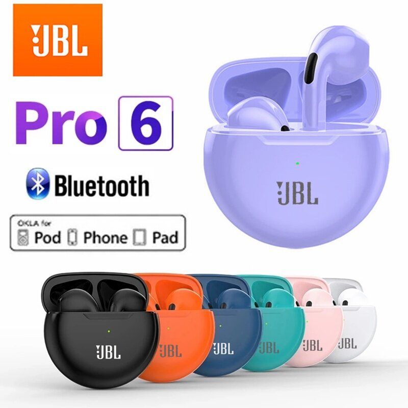 ♥คลังสินค้าพร้อม + Gratis Ongkir♥แอร์โปร6 TWS JBL ที่สุดหูฟังบลูทูธไร้สายทรูเบส Headphone Gaming หูฟังพร้อมไมโครโฟนระบบสัมผัส