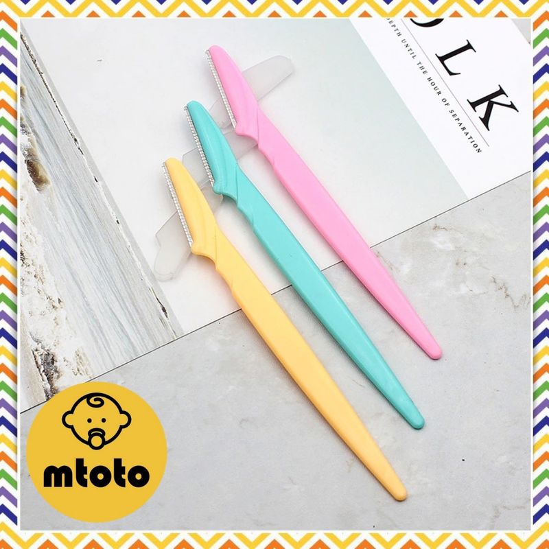 MTOTO พร้อมส่งในไทย มีดกันคิ้วด้ามจับยาว คมกริบ คละสี กันจอน ใบมีดสำหรับกันคิ้ว มีดกันขนคิ้ว อุปกรณ์เสริมความงาม