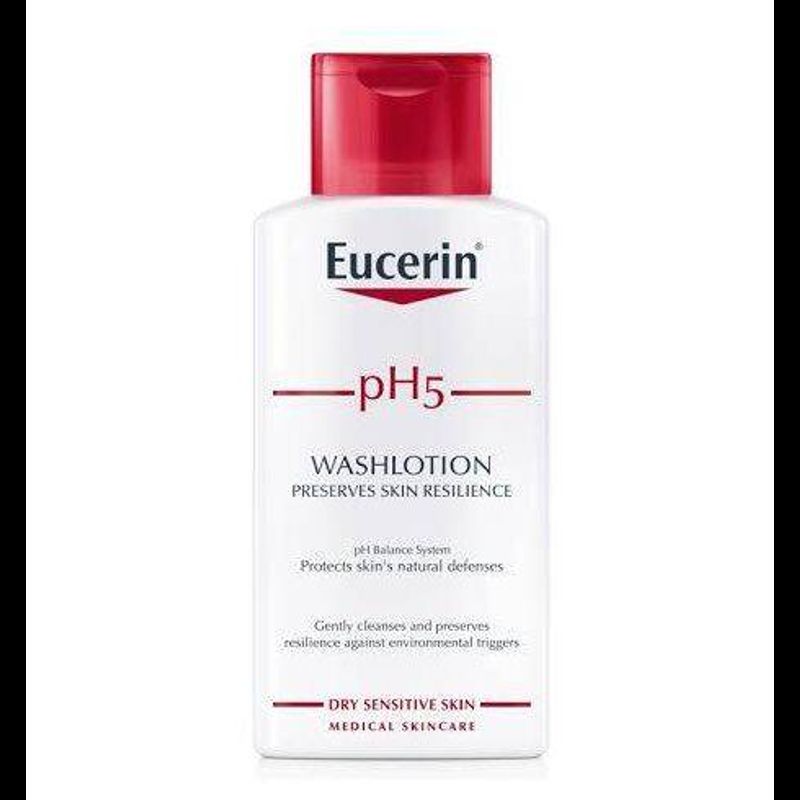 Eucerin pH5 WASHLOTION Skin-Protection ยูเซอรีน พีเอช 5 วอช โลชั่น ครีมอาบน้ำ สำหรับผิวแห้ง 200ml.