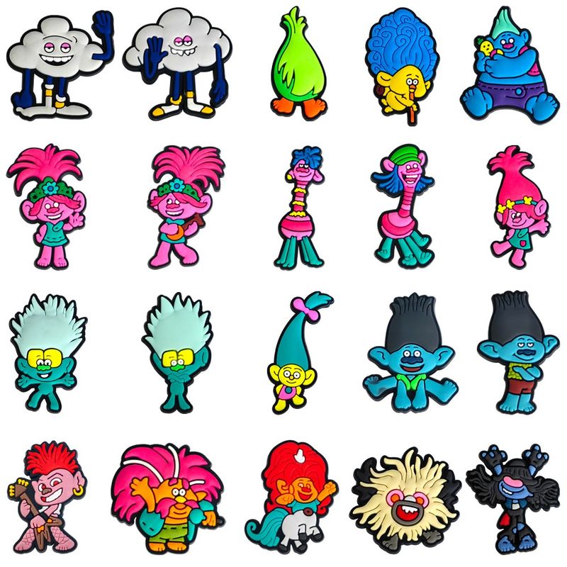 ใหม่ กิ๊บติดผม ลายการ์ตูน Trolls crocs Charms jibbitz DIY สําหรับตกแต่งรองเท้าเด็ก 1 ชิ้น