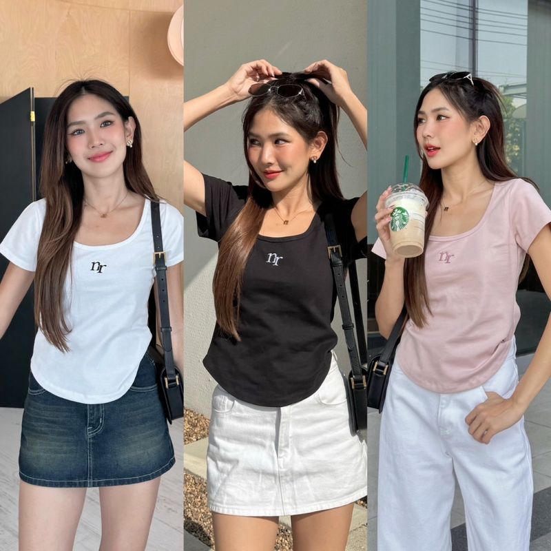 NICHARISSHOP - เสื้อยืดคอยู รุ่น Tiny Basic Tee มี 5 สี