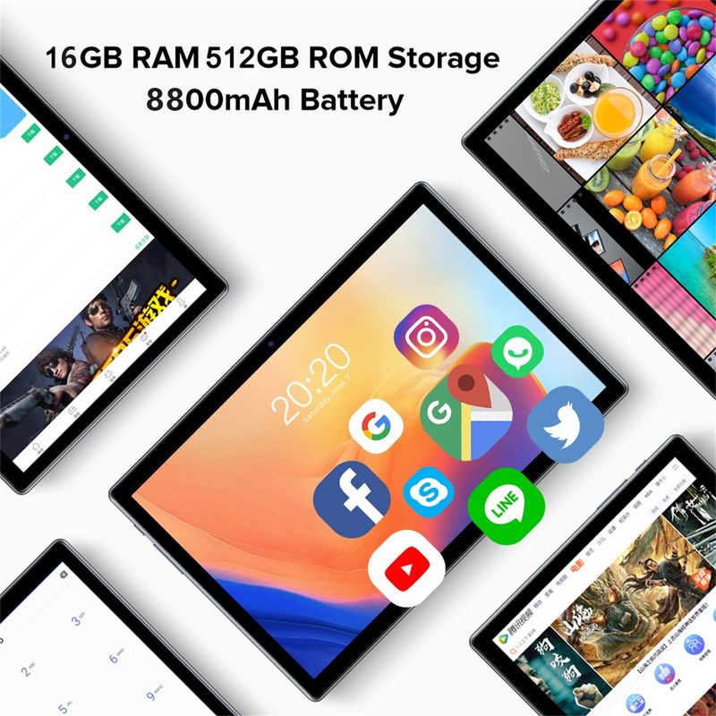 【ซื้อ1แถม6+แป้นพิมพ์ฟรี】2023 ใหม่ OPP0 แท็บเล็ต 10.8 นิ้ว RAM16G ROM512G โทรได้ Full HD แท็บเล็ตถูกๆ Andorid 11.0 แท็บเล็ตโทรได้ 4g/5G แท็บเล็ตสำหรับเล่นเกมราคาถูก รองรับภาษาไทย หน่วยประมวลผล 11-core แท็บเล็ต ราคาถูก ส่งฟรี แท็บแล็ตของแท้