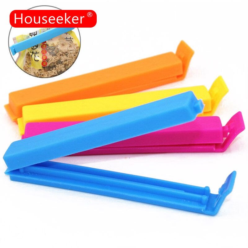 Houseeker 6 ชิ้นอาหารขนมขบเคี้ยวถุงคลิป resealer คลิปปิดผนึกพลาสติกซีลหนีบ