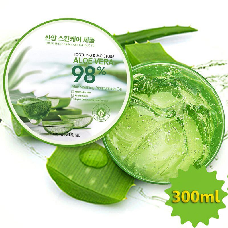 300g 98% Aloe Vera เจลว่านหางจรเข้ เจลว่านหางจรเข้ ช่วย บำรุงผิวพรรณให้ชุ่มชื้น ลดอาการอักเสบของผิว