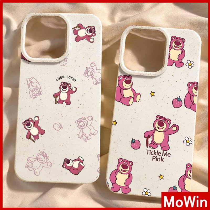 Mowin - เข้ากันได้สำหรับ 15 เคสไอโฟน11 เคส iphone 11 กรณีเป็นมิตรกับสิ่งแวดล้อมสีขาวกรณีนุ่มป้องกันกล้องกันกระแทกน่ารักการ์ตูนหมีสีชมพูเข้ากันได้กับ iPhone 13 12 PRO MAX XR XS 7 8