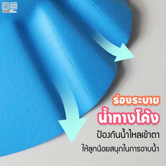 PAPABABY หมวกอาบน้ำเด็ก Shower Cap หมวกกันแชมพู รุ่นRRF39/A ใส่ตัดผมได้ หมวกกันน้ำเข้าตาเด็ก หมวกอาบน้ำเด็ก 6M+