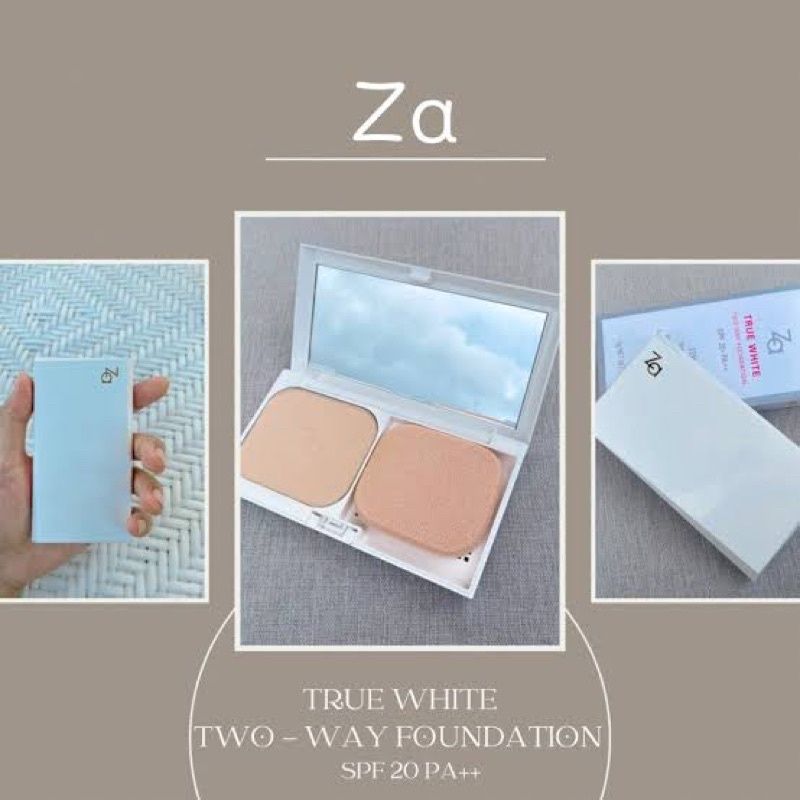 (แป้งพร้อมตลับ) ZA TRUE WHITE TWO-WAY FOUNDATION / ครบสี 20,21,22