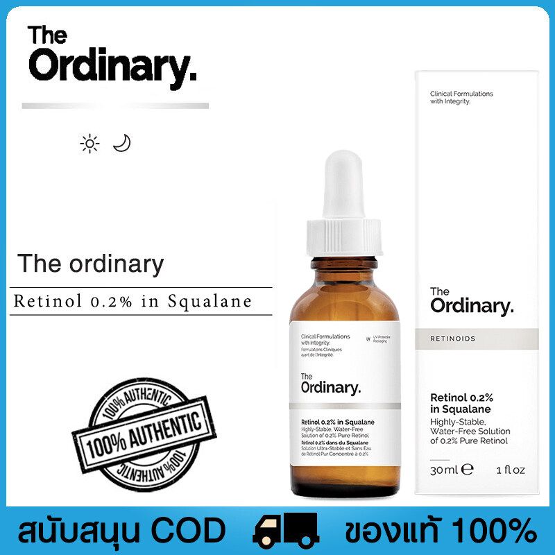 The Ordinary Retinoid 0.2% in Squalane ปริมาณ 30 ml สาระสำคัญ Flavonol squalane ต่อต้านริ้วรอยและริ้วรอย New Skin