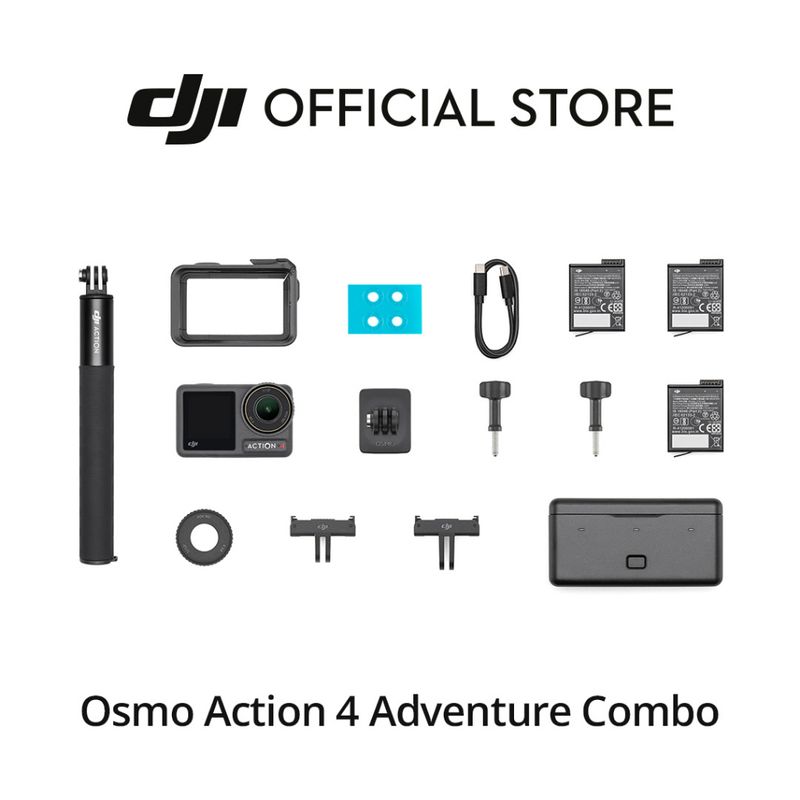 DJI Osmo Action 4 - Action Camera | กล้องแอคชั่น กล้องดำน้ำ | เซ็นเซอร์ขนาด 1/1.3 นิ้ว 4K/120fps FHD | กันน้ำได้ลึก 18 ม