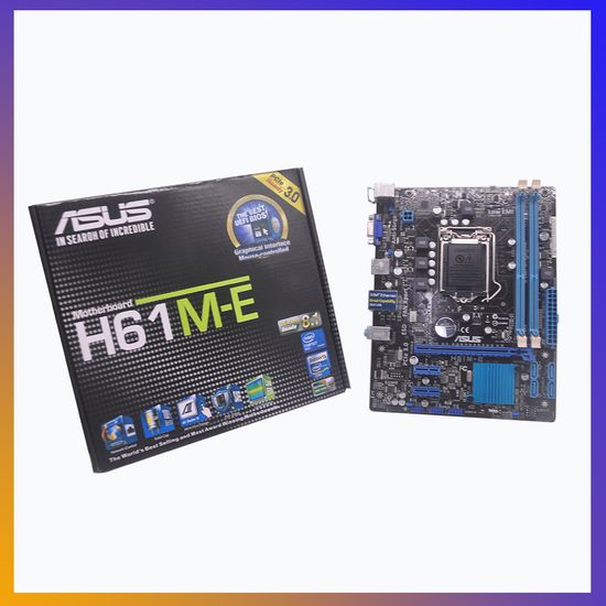 9.9 Great price reduction Asus H61M-E เมนบอร์ดเดสก์ท็อป H61 ซ็อกเก็ต LGA 1155 i3 i5 i7 DDR3 16G uATX UEFI BIOS เดิมใช้