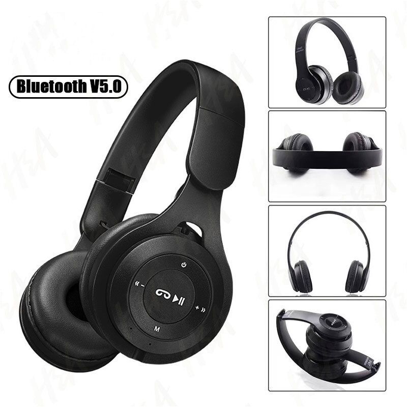 HUAQOO หูฟังบลูทูธ M6 หูฟังครอบหู bluetooth Stereo Headset หูฟังไร้สาย สเตอริโอ เบสคมชัด เด็กสาวสเตอริโอหมวกนิรภัยชุดหูฟังโทรศัพท์ของขวัญ