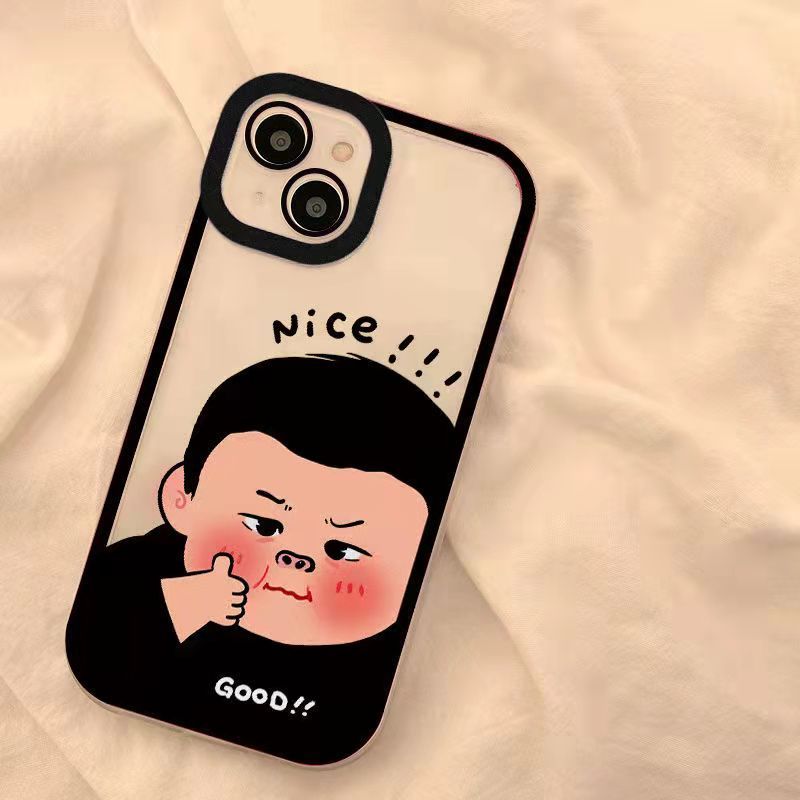 Casing Samsung Galaxy A53 A33 A13 A52 A52S A32 A72 A12 A22 Lte A50 A50S A30S A71 A51 A31 A21 A20 A30 A21S M12 M22 M32 S22 S22+ S21 S21+ Ultra Plus 4G 5G Cute Angel Eyes Couple Cartoon Boy Girl Tpu Fine Hole Clear Soft Phone Case STD 19