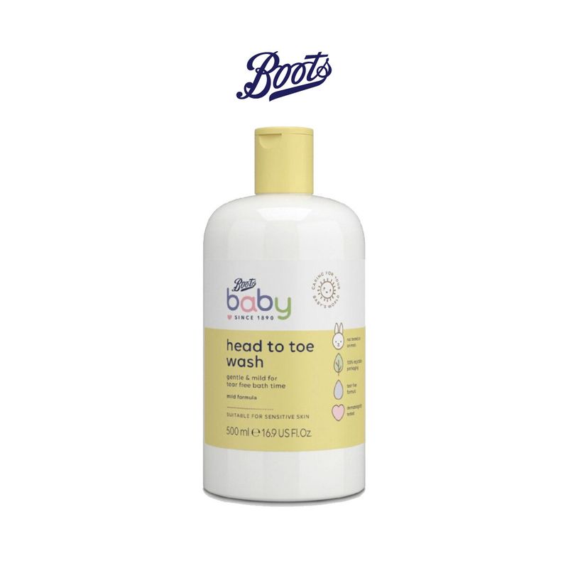 Boots Baby Head To Toe Wash บู๊ทส์ เบบี้ เฮด ทู โท วอช 500 มล.