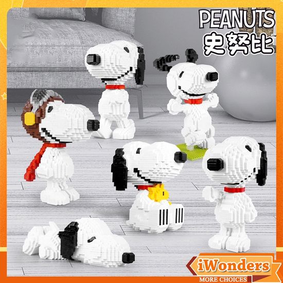 โมเดลตัวต่อนาโน รูปนักบินอวกาศ Snoopy MOC ของเล่นสําหรับเด็ก