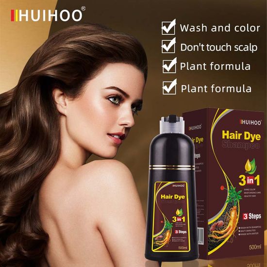 จัดส่งได้ทันที แชมพูปิดผมหงอก HUIHOO ปริมาณ 500 ml หยุดหงอก ไม่ต้องย้อมแค่สระ หงอกหายทันที ผมดำภายใน 10 นาที #แชมพูปิดผมขาว #แชมพูปิดหงอก #แชมพ