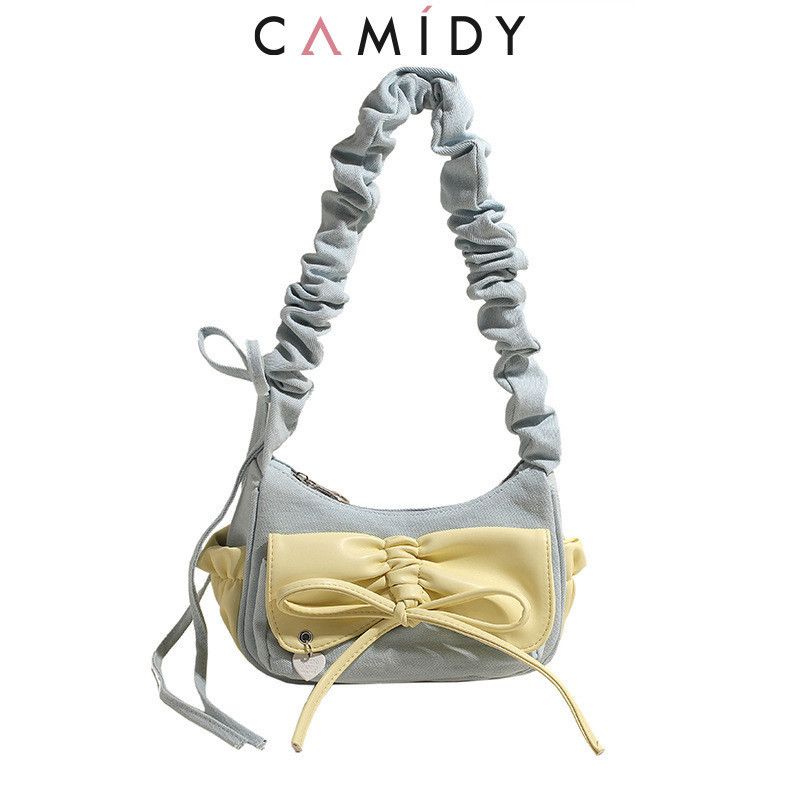 Camidy French niche design จีบกระเป ๋ าสะพายไหล ่ ผู ้ หญิงแฟชั ่ นใหม ่ กระเป ๋ าใต ้ วงแขนกระเป ๋ าสะพายไหล ่ อเนกประสงค ์