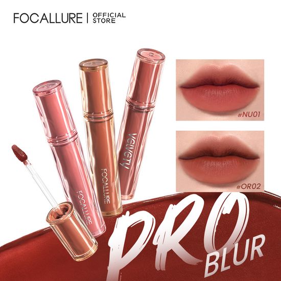 Focallure Pro-blur Velvet Matte Mossue ลิปทินท์ ลิปครีม เนื้อแมตต์ เบาสบาย ให้ความรู้สึกชุ่มชื่น ริมฝีปาก Ombre-lip เม็ดสีสูง เนียนนุ่ม ติดทนนาน