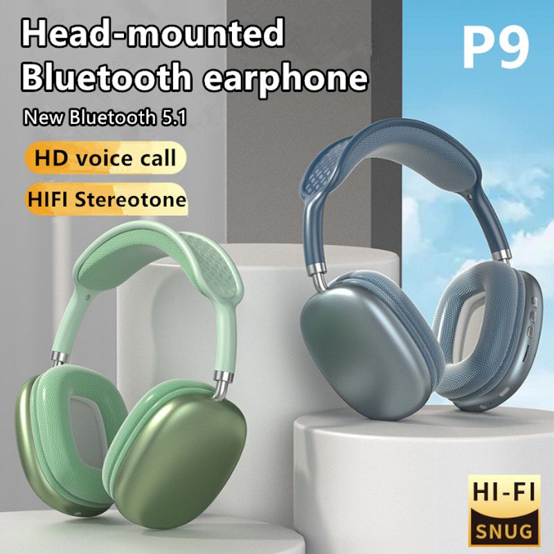 ใหม่ล่าสุด หูฟังบลูทูธ P9 หูฟังไร้สาย Bluetooth 5.0 เสียงดี  หูฟังครอบหู สีเรียบ มีไมค์ในตัว