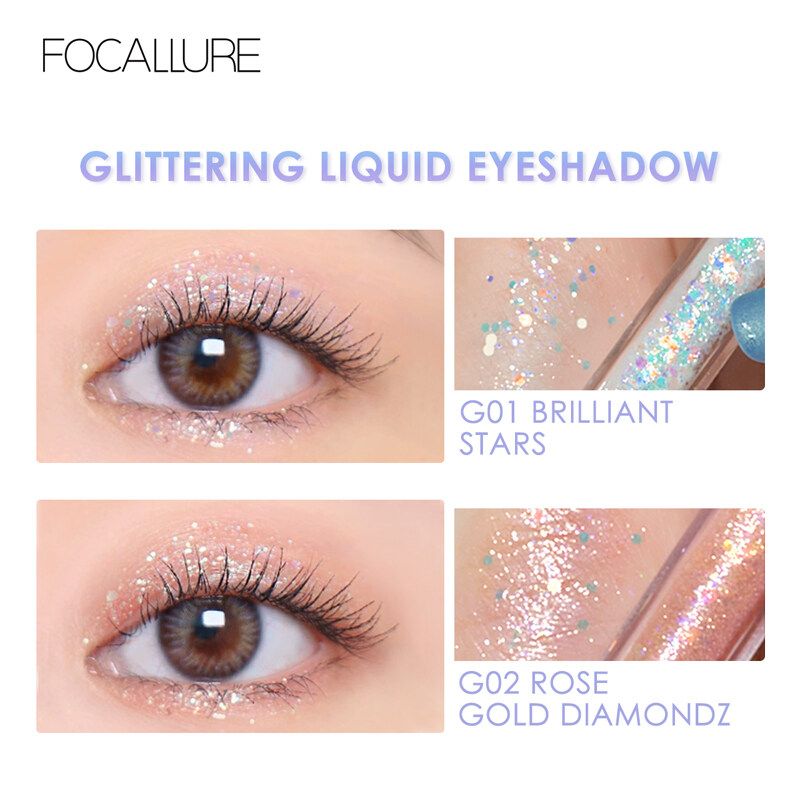 Focallure Starlight อายแชโดว์เหลว Pigment 5สีเฉดสีน้ำหนักเบาแห้งเร็ว Eye Makeup