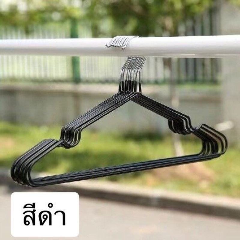 baby life ไม้แขวนเสื้อส แตนเลสเคลือบซิลิโคน ขนาด 40 cm. 10 ชิ้น ไม้แขวนผ้า รุ่น. N1